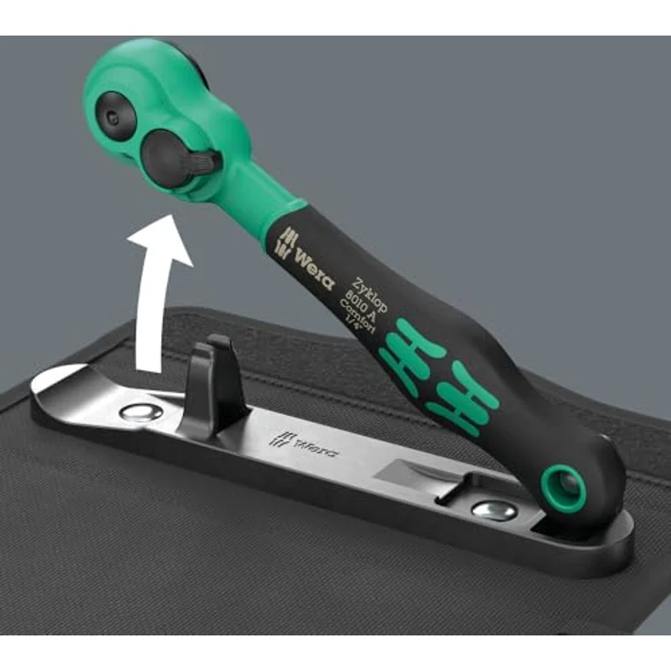 Wera 8100 SA 14 Zyklop Comfort Knarrensatz, 28-teiliges Bit- und Steckschlüsselset mit schlanker Knarrenform und textilem Aufbewahrungsbehälter – Bild 10