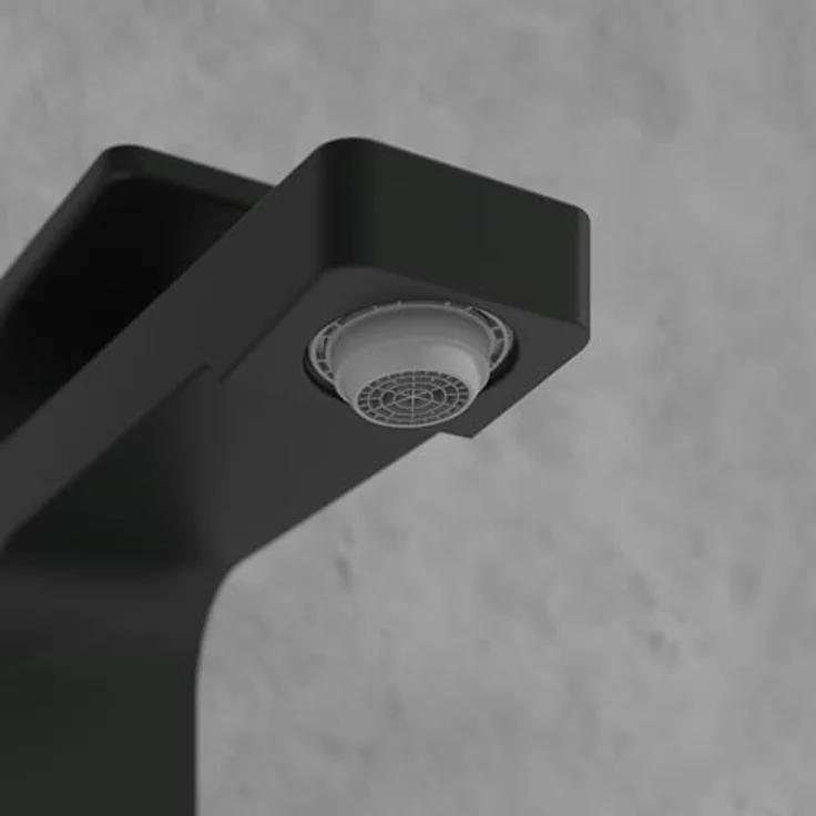 Villeroy & Boch Architectura Square Waschtischarmatur, Wasserhahn Bad mit Zugstange und Keramikkartusche, Waschbeckenarmatur wassersparend, Auslauf Höhe 113mm, eckig, Matt Black – Bild 5