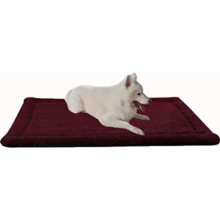 RAIKOU Hundedecke Katzendecke Haustier-Decke mit Plüsch Kissen Fleece-Decke/Tier Schlafdeck Hundebett Haustierbett, waschbar und rutschfest（Dunkelrot Melange,60x40cm