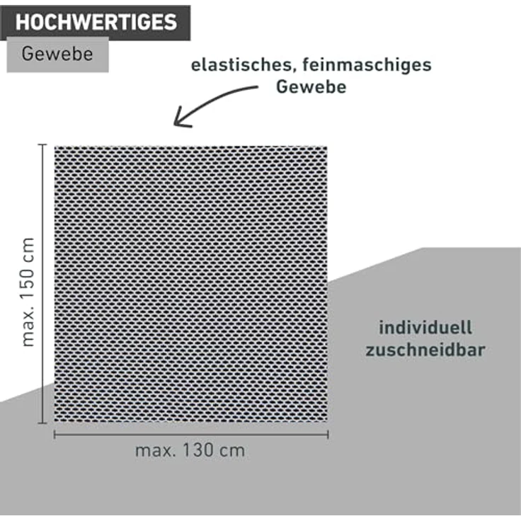 Windhager Moskitonetz Elastic für Fenster, Insektenschutzgitter, dehnbares Gewebe, BxH: 130x150 cm – Bild 3