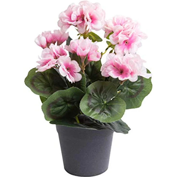 Botanic-Haus Kunstblume Geranie, 6 Stiele, Höhe 26 cm, fertig im Topf, ideal für Frühlingsdekoration – Bild 1