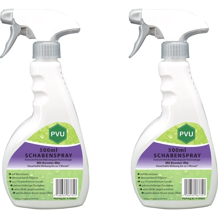 PVU Insektenspray Schaben/Kakerlaken Bekämpfung, 1 l, mit Booster Mix und sofortigem Knock-down Effekt