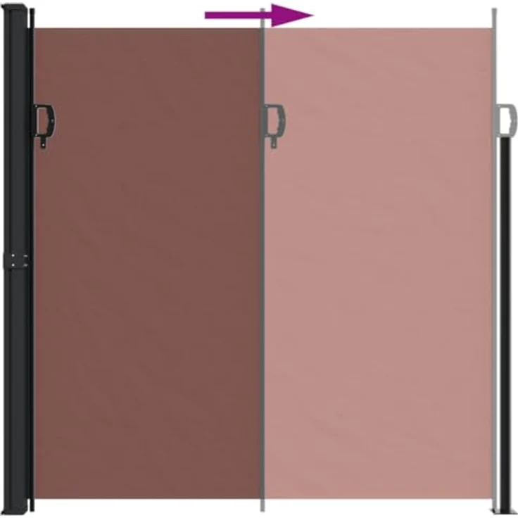 vidaXL Seitenmarkise Ausziehbar Braun 200x300 cm, Wasserfest, UV-beständig - Stahl und Aluminium, Einfache Montage – Bild 5