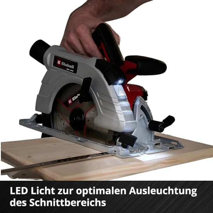 Einhell Akku-Handkreissäge TE-CS 18-190 Li BL- Solo Power X-Change PXC (Li-Ion, 18 V, 190x20 mm Sägeblatt, max. 65 mm Schnitttiefe, bürstenloser Motor, werkzeuglose Einstellung, ohne Akku und Ladegerät) – Bild 7