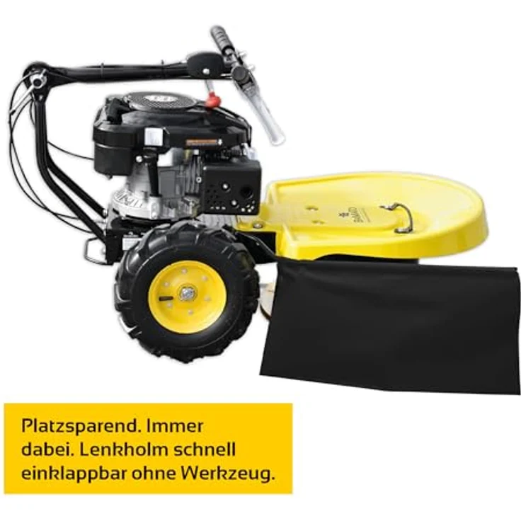 BAMATO Hochgrasschneider GS-200, Benzin-Rasenmäher mit LONCIN Motor, 580 mm Schnittbreite, 3,6 kW Leistung, höhenverstellbarer Lenkholm – Bild 9