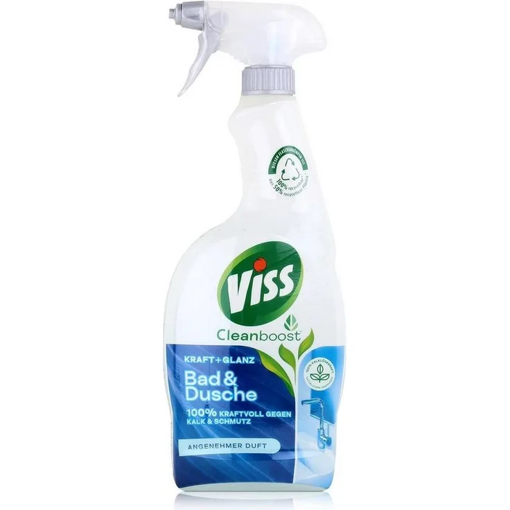 Viss Cleanboost Badreiniger, 750ml Sprühflasche, 100% biologisch abbaubar, für Keramik, Chrom und Emaille