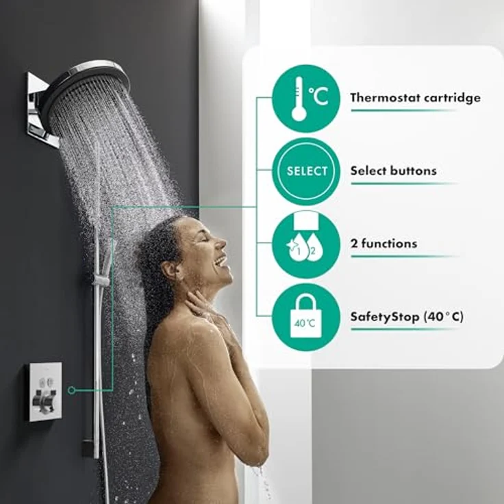 hansgrohe ShowerSelect Unterputz Thermostat, für 2 Funktionen, Chrom – Bild 2