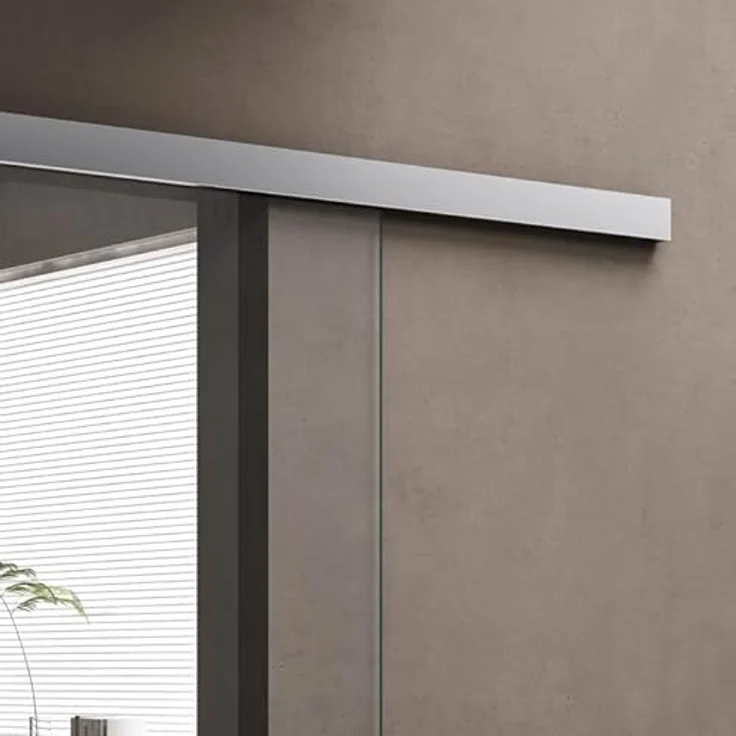 doporro Glasschiebetür Komplettset 90 x 205 cm Klarglas mit Muschelgriff | 15mm Wandabstand | ESG-Sicherheitsglas | Amalfi-plus 19 – Bild 3