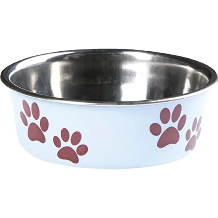 Karlie Ascar, Hundenapf aus Edelstahl, hellblau, 1500 ml, Durchm. 19-21 cm, mit Anti-Rutsch-Gummiring, spülmaschinenfest