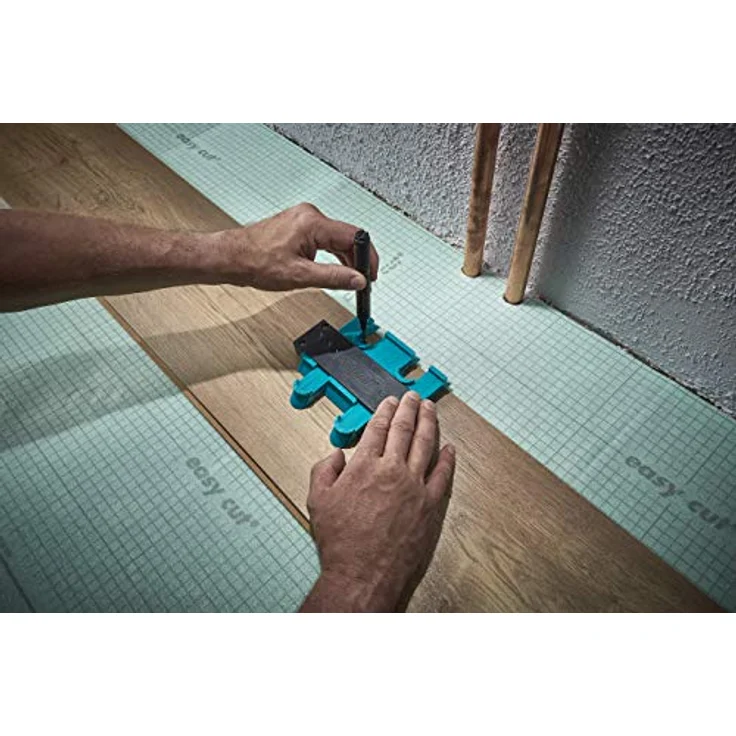 wolfcraft I Geling Set Laminat- und Designboden einpassen I 6976000 I Komplettset aus Universalwinkel, Konturenlehre und Lamiant-Einpasser I praktisches Set zum Einpassen von Laminat- und Designböden – Bild 3