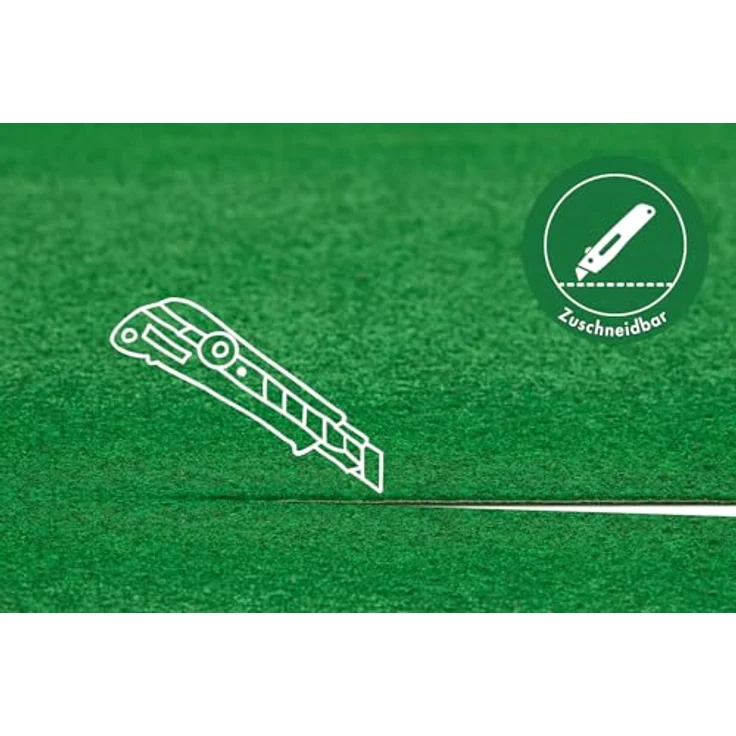 misento Rasenteppich Easy Kunstrasen strapazierfähig, robust, pflegeleicht mit Drainage Noppen grün 133 x 300 cm – Bild 7