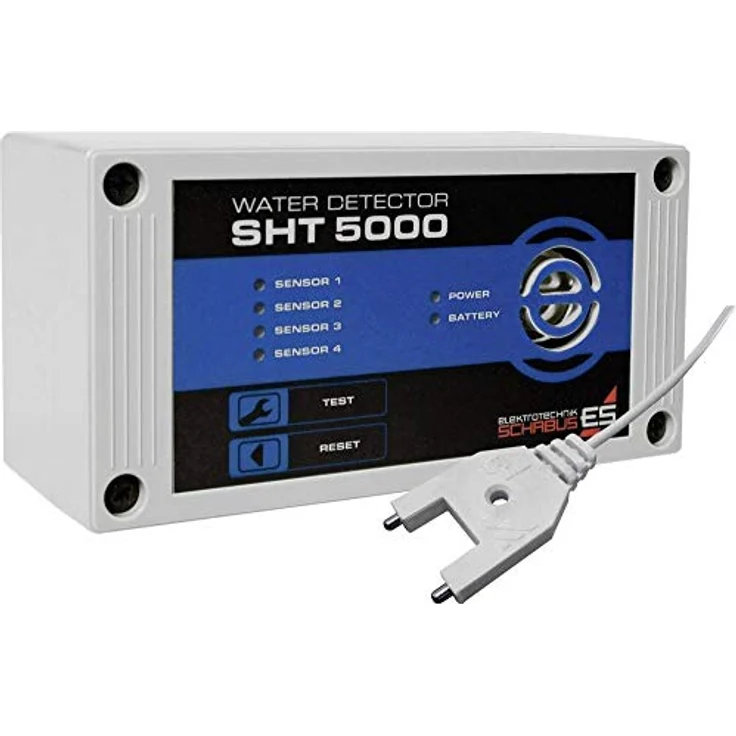 Schabus SHT 5000 Wassermelder, netzbetrieben mit batteriebetriebener Funktion im Stromausfall, anschließbar für bis zu vier Sensoren – Bild 1