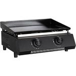 Cozze Plancha-Grill G 400, 48 x 35 cm Grillfläche, 2 Edelstahlbrenner mit 4,4 kW Leistung, Schwarz