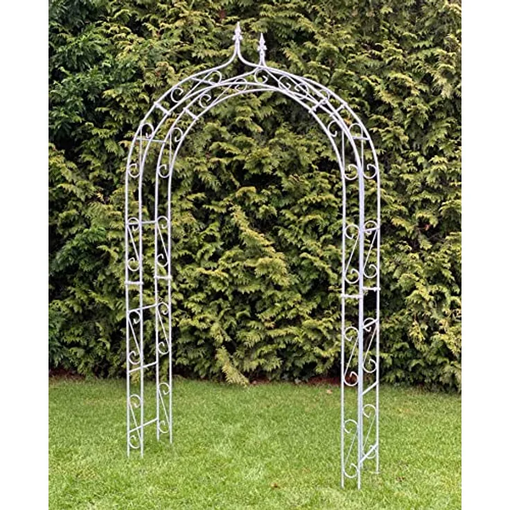 DanDiBo Rosenbogen Verzinkt Breite 140 cm mit Spitze 12 mm Volleisen Massiv Rundbogen Feuerverzinkt Wetterfest Rankhilfe