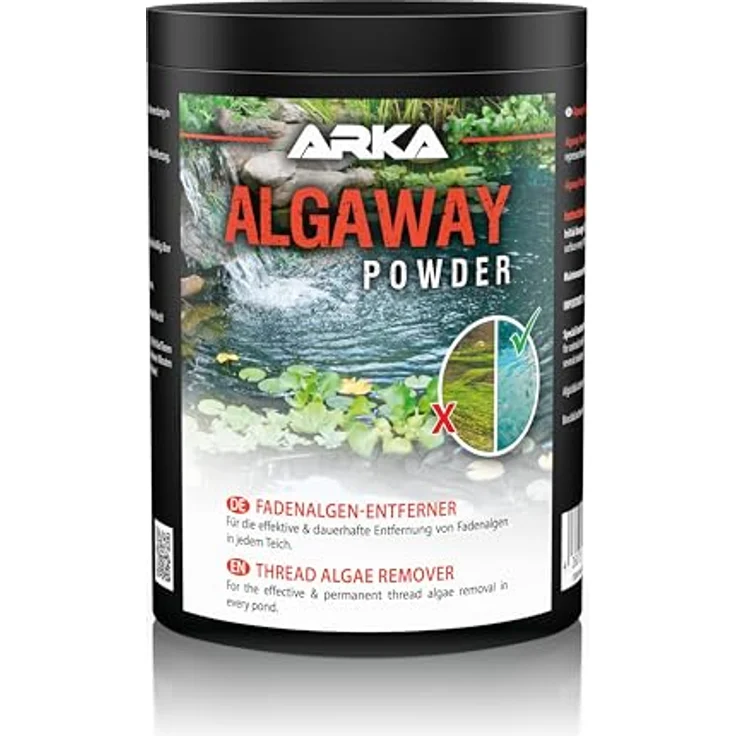 ARKA Pond Algaway Powder, Fadenalgen-Entferner Teich 1000 g, kupferfrei, effektiv gegen Algen, ideal für mittlere Gartenteiche – Bild 1