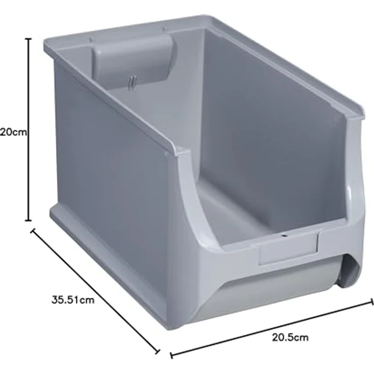 Allit 456284 ProfiPlus Box 4H, grau Stapelsichtbox, PP TÜV/GS, V: 9,8 L,Lagersichtbox, Sichtbox, Lagerbox, stapelbar – Bild 2