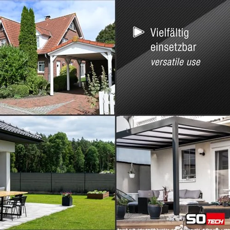 SOTECH Pfostenträger M24, 6er Set, 80 x 80 x 250 mm, Stahl verzinkt, höhenverstellbar, witterungsbeständig – Bild 4