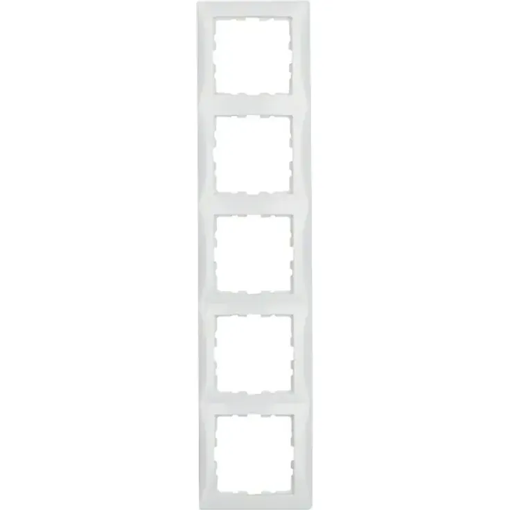 Berker S.1 Abdeckrahmen 10158989, 5-fach Schalterprogramm, Kunststoff, polarweiß