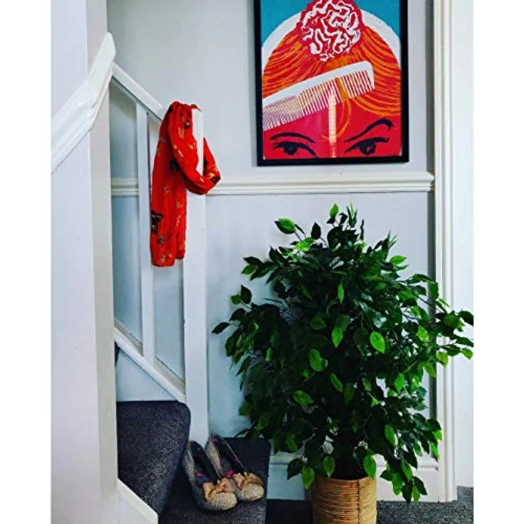 Leaf Design UK Kunstpflanze/Kunstpflanze, 90 cm, buschig, schwarzer Kunststofftopf – Bild 2