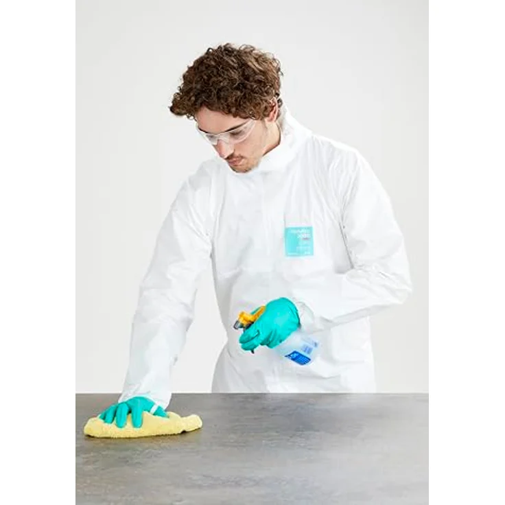 Ansell AlphaTec 37-300 Nitrilhandschuhe, Chemikalienschutz, Lebensmittelgeeignet, Grün, Größe L (12 Paar) – Bild 4