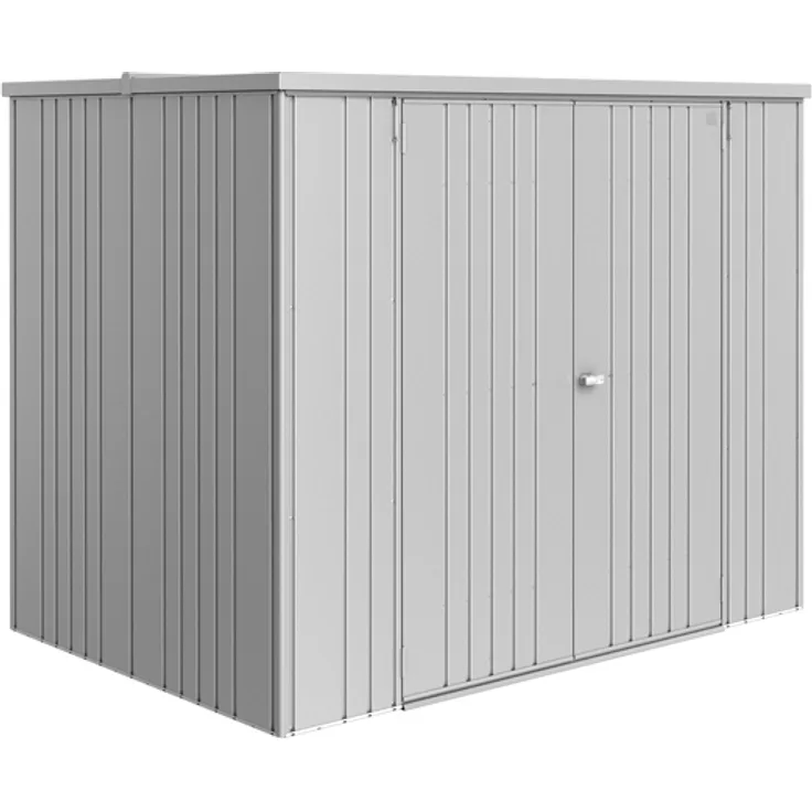 Biohort Geräteschrank Gr. 230 large, 223,1 x 151,1 cm, silber-metallic, abschließbar und regenwasserdicht mit Doppeltüren, 20 Jahre Garantie