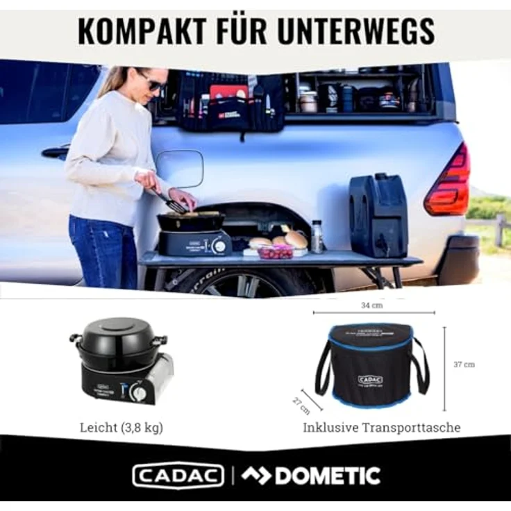 Cadac Safari Chef 30 Compact Gasgrill leichtgewichtiger Campinggrill ø 30 cm 6525L1-10-UN – Bild 6