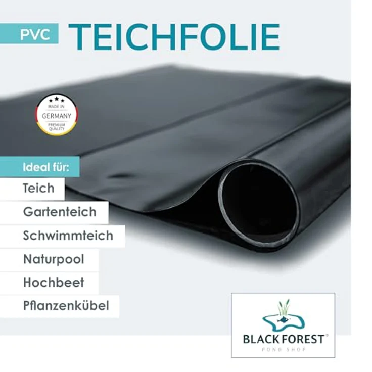 PVC Teichfolie schwarz in einer Stärke von 1.50 mm, Maß 8 x 8 m. – Bild 3