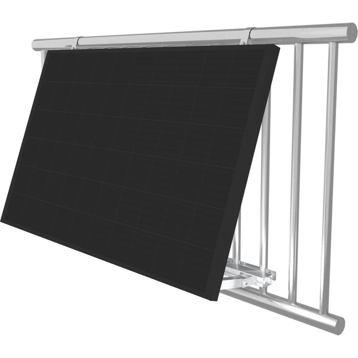 Vale Balkonkraftwerk-Halterungs-Set für runde Geländer, stabil in Alugrau, für 2 Solarmodule