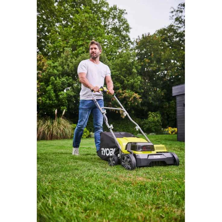Ryobi RY18SFX35A-240 Akku-Vertikutierer 18 V ONE+, grün/schwarz mit 2 Akkus & Ladegerät, 55 l Fangkorbvolumen – Bild 4