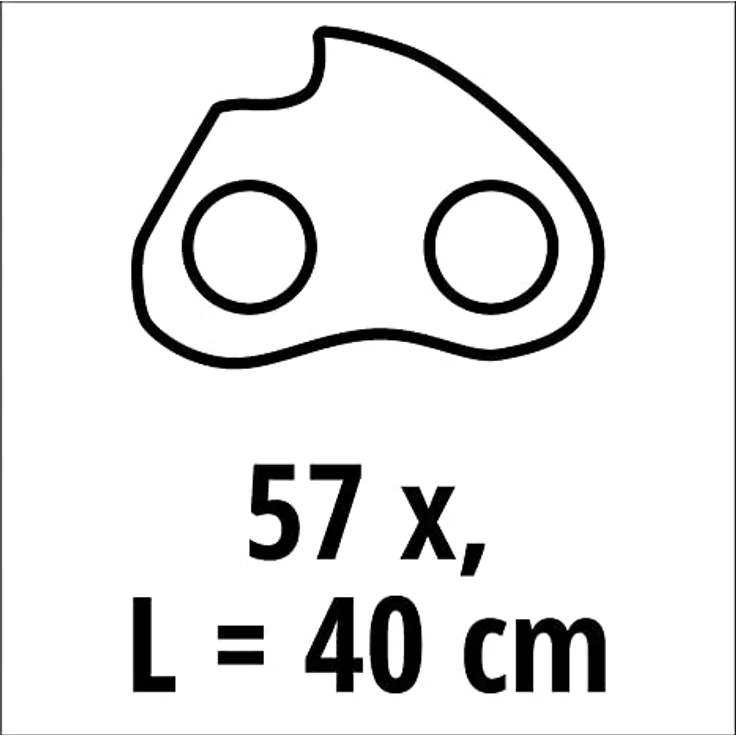 Original Einhell Ersatzkette 40cm (Kettensägen-Zubehör, passend für Elektro-Kettensäge GC-EC 2040, Kettenlänge 40 cm, 57 Treibglieder, 3/8 Zoll Kettenteilung) – Bild 2