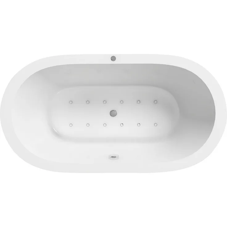 Jet-Line Whirlpool-Badewanne Whirlpool Badewanne LUCA weiss, Wellness-Oase mit Farblichttherapie und ergonomischer Form - Preisvergleich