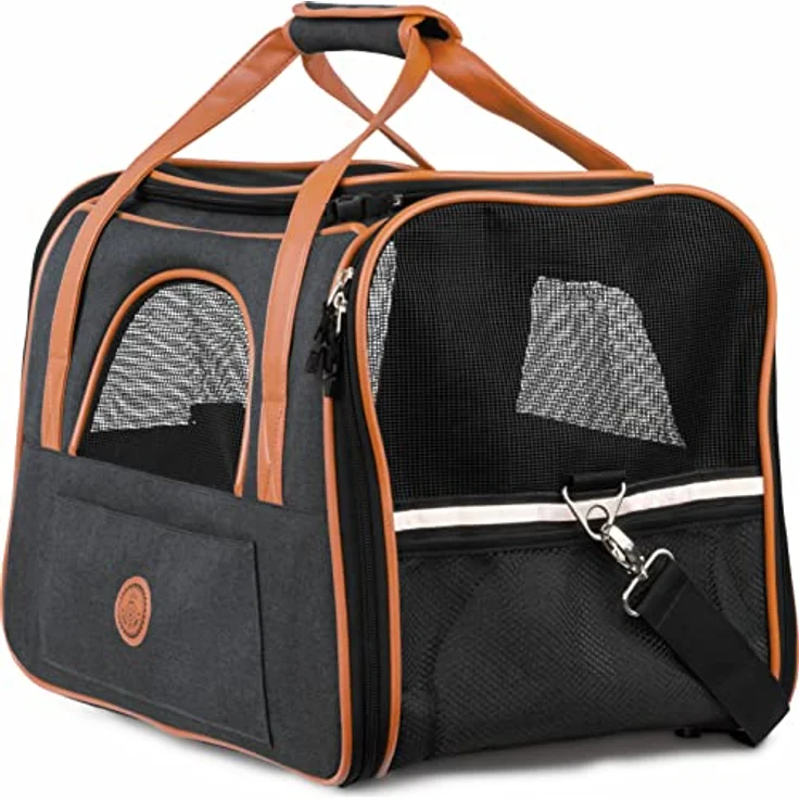 HUND IST KÖNIG® Hundetasche Katzentasche bis 6,5kg - robust & formstabil | Hochwertige Hundetragetasche | Transporttasche Katze - faltbar & leicht zu verstauen | Hundebox Auto Transportbox Katze – Bild 1