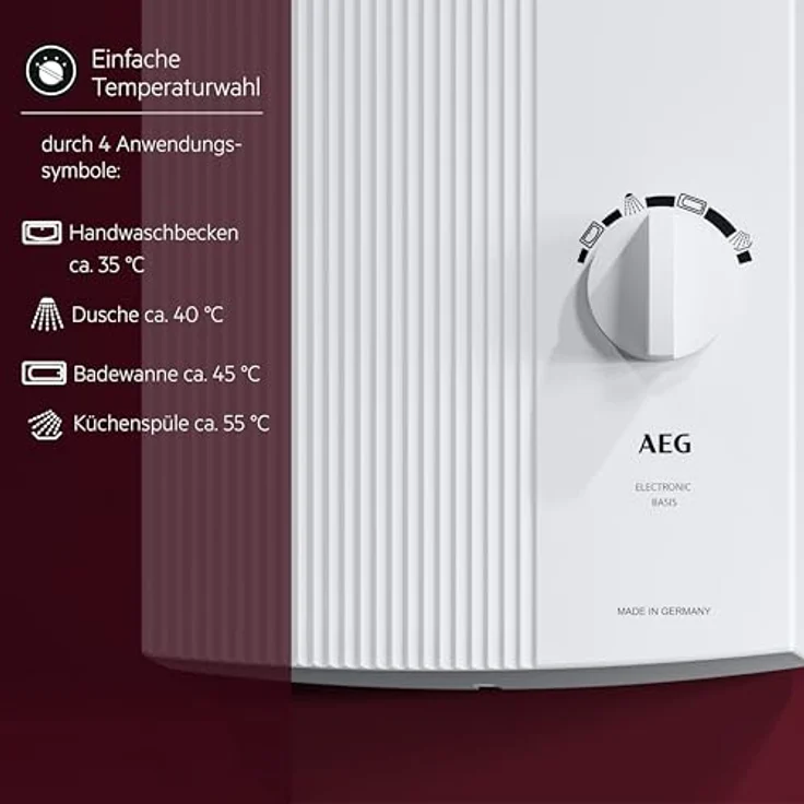 AEG DDLE Basis, EEK: A Durchlauferhitzer elektronisch geregelt, 18/21/24 kW, Über-/Untertischmontage (222390) – Bild 4