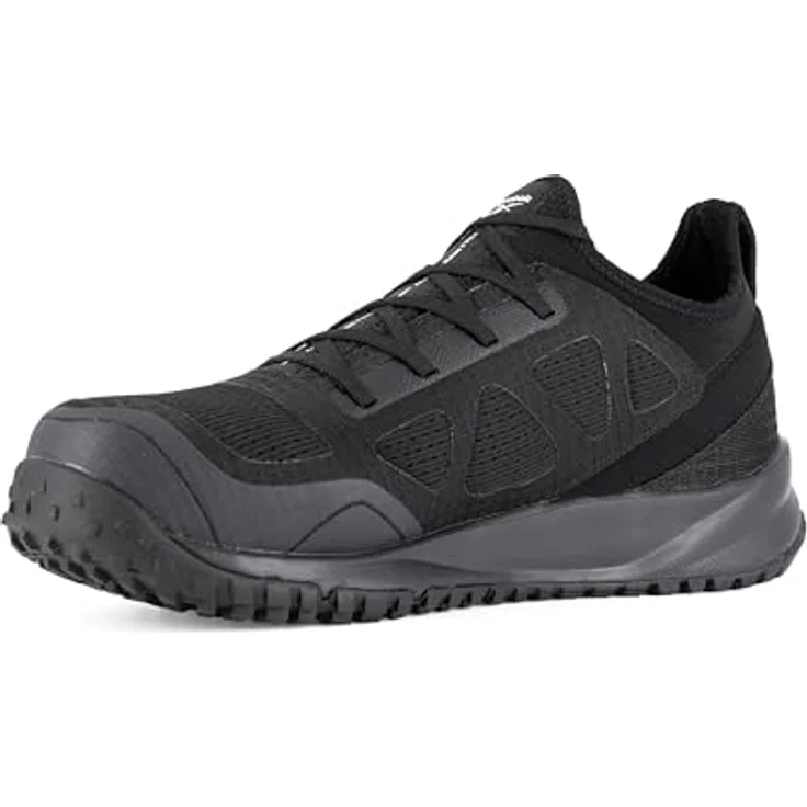 Reebok All Terrain Safety Sicherheitsschuh, Mesh und Ripstopgewebe, Aluminiumkappe, Rutschfeste Gummisohle, MemoryTech Massage 2.0 Fußbett, schwarz – Bild 4