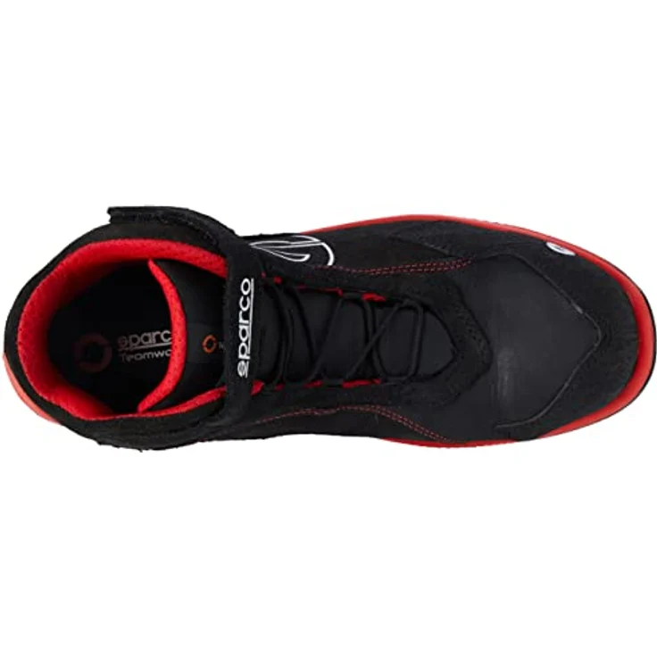 SPARCO Teamwork Sicherheitsschuhe Racing Evo S3, Rot und Schwarz, aus Leder und Wildleder, Größe 39, mit atmungsaktivem Mesh-Gewebe – Bild 11