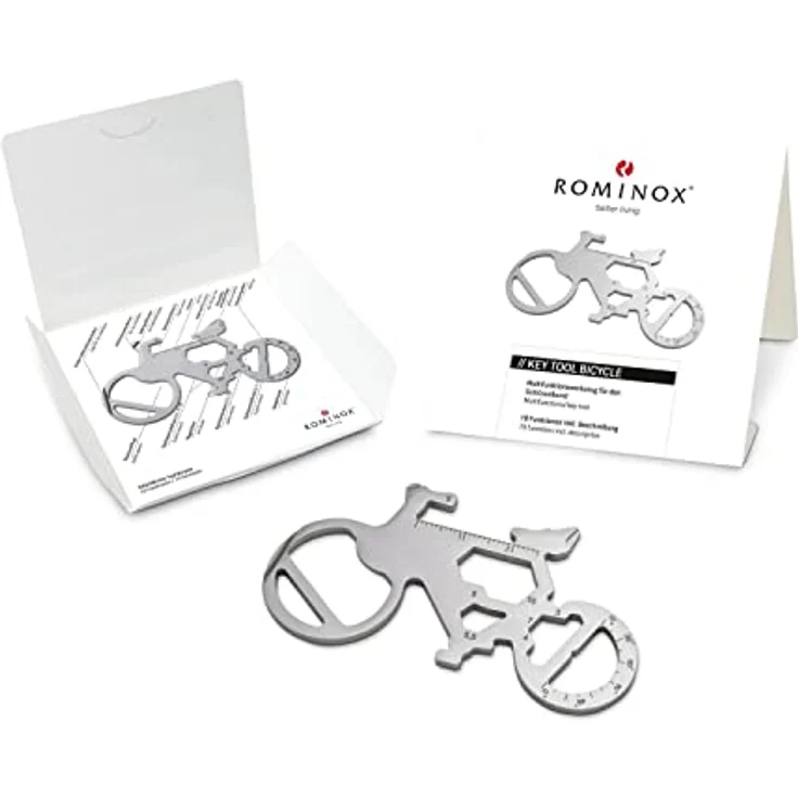 ROMINOX Key Tool Bicycle, Multitool Schlüsselanhänger mit 19 Funktionen, Edelstahl für Fahrrad, Mountainbike und Gravel Bike, ideal als Geschenk oder für Adventskalender – Bild 1