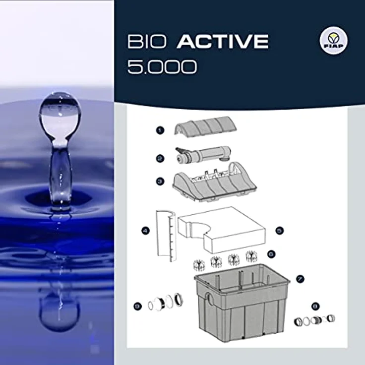 FIAP BIO ACTIVE 5.000 Durchlauf-Filter, UVC-Klärgerät mit 4500 l/h, wartungsfreundliches Mehrkammer-System zur Teichwasserreinigung – Bild 5