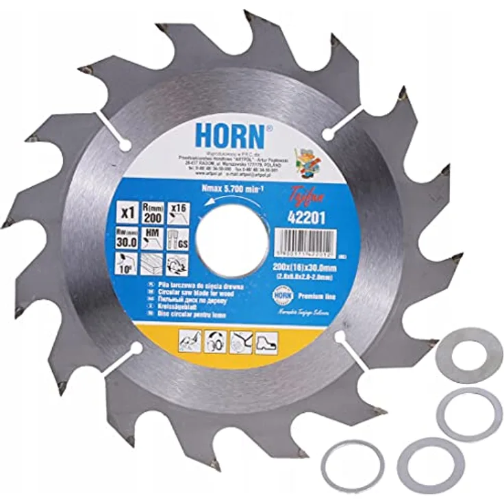 ARTPOL Handkreissägeblatt 250 x 30,0 mm, 24 Zähne, Hartmetall für Holzschnitt