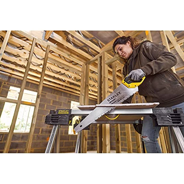 Stanley Jet Cut Gipskartonsäge (550 mm Länge, 7 Zähne-Inch, Bi-Material Griff, 45°-90° Anschlag, Hardpoint) 2-20-037 – Bild 4