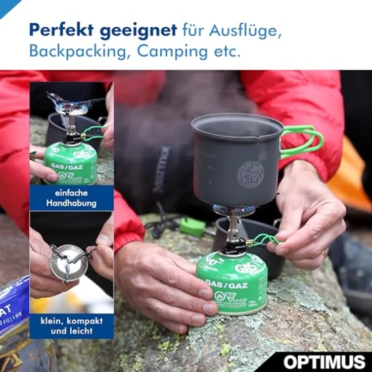 Optimus Crux Lite, Gaskocher mit 10.200 Watt Leistung, extrem leicht (72 g), optimale Wärmeverteilung – Bild 5