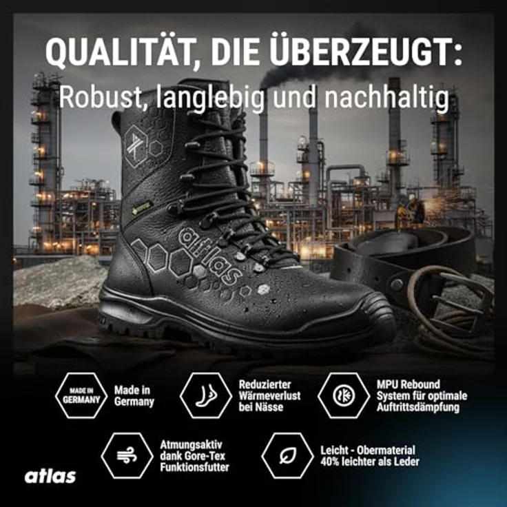 Atlas Sicherheitsstiefel XT 1000 GTX S3, metallfreie Durchtritthemmung, Aluminiumkappe, Gr. 42 – Bild 5