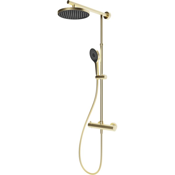Schulte Duschsystem 'DuschMaster Rain Classic' mit Thermostat Goldoptik, elegantes Regenduscherlebnis in Gold