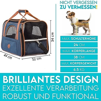 Hunde & Katzen Transporttasche - Faltbare Tragetasche Bis 5kg Haustiertransport