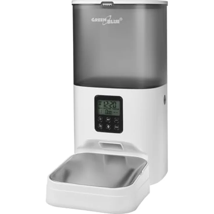 Greenblue Automatic Pet Food Dispenser GB393, 6L Futterspender mit App-Steuerung, grau