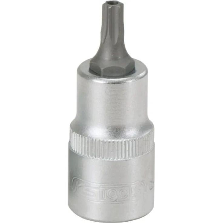 KS Tools Bohrer- und Bitset TB10, 1/2" Bit-Stecknuss Torx mit Stirnlochbohrung, vernickelter Biteinsatz aus Chrom Vanadium – Bild 2