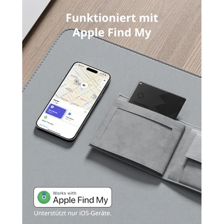 SwitchBot Geldbörsen Tracker Karte, Smart AirTag Karte kompatibel mit Apple Find My(iOS NUR), bis zu 3 Jahre Batterielaufzeit, Wasserdicht – Bild 3