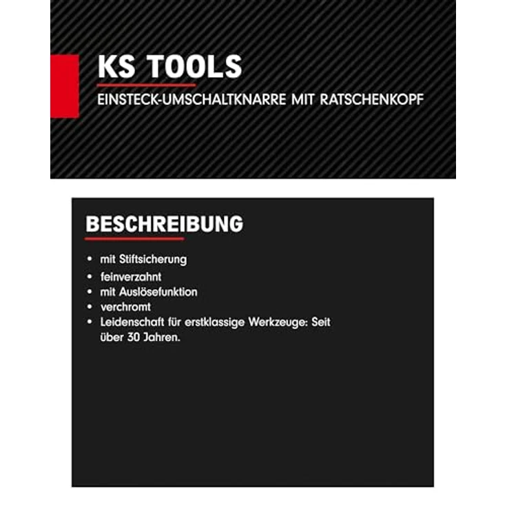 KS Tools Drehmomentschlüssel 14 x 18 mm Einsteck-Umschaltknarre, verchromt, 1/2" – Bild 5