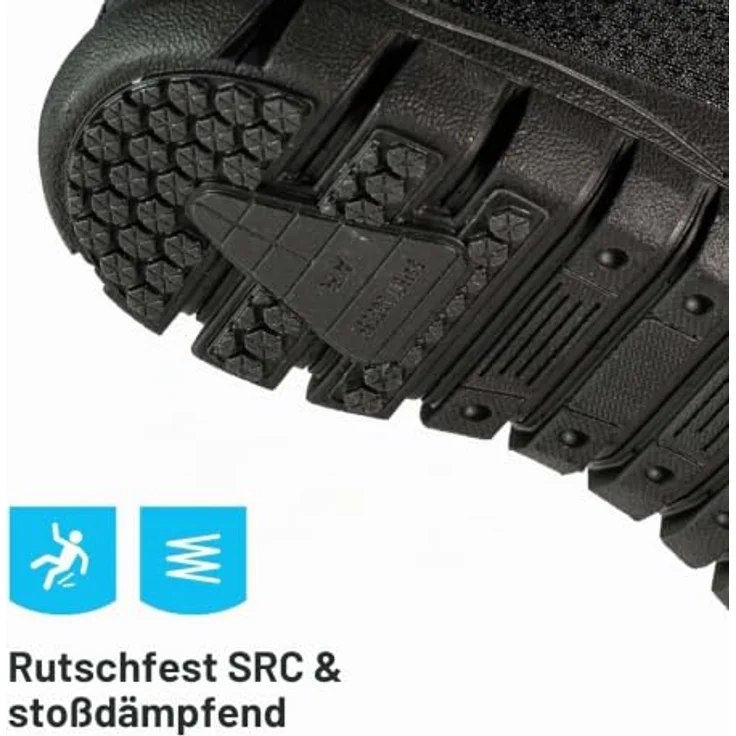 Safety Jogger Kassie O1, Berufsschuh mit atmungsaktivem Obermaterial und rutschfester Laufsohle, schwarz, Größe 39 – Bild 3