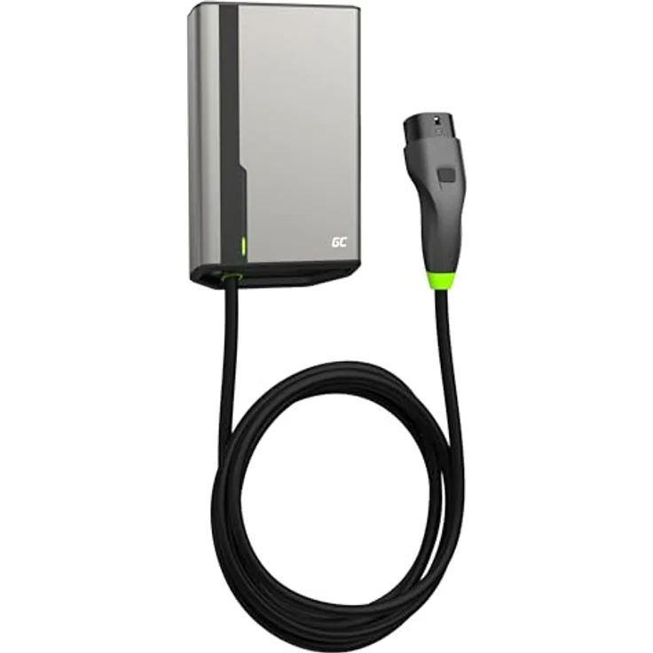 GreenCell EVGC021A2275, Elektroauto Ladestation in Grau Aluminium, 22 kW, 32 A, integriertes Display, Wandmontage, IP54 Schutz – Bild 8