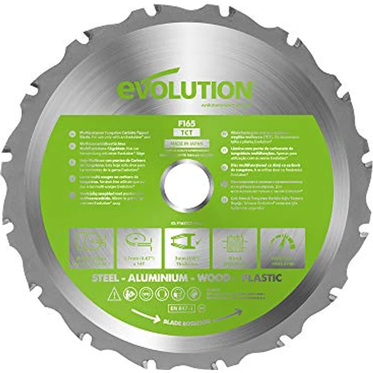 Evolution Power Tools - FURY Mehrzweck-Sägeblatt mit Wolframkarbidbeschichtung, 165 mm – Bild 2